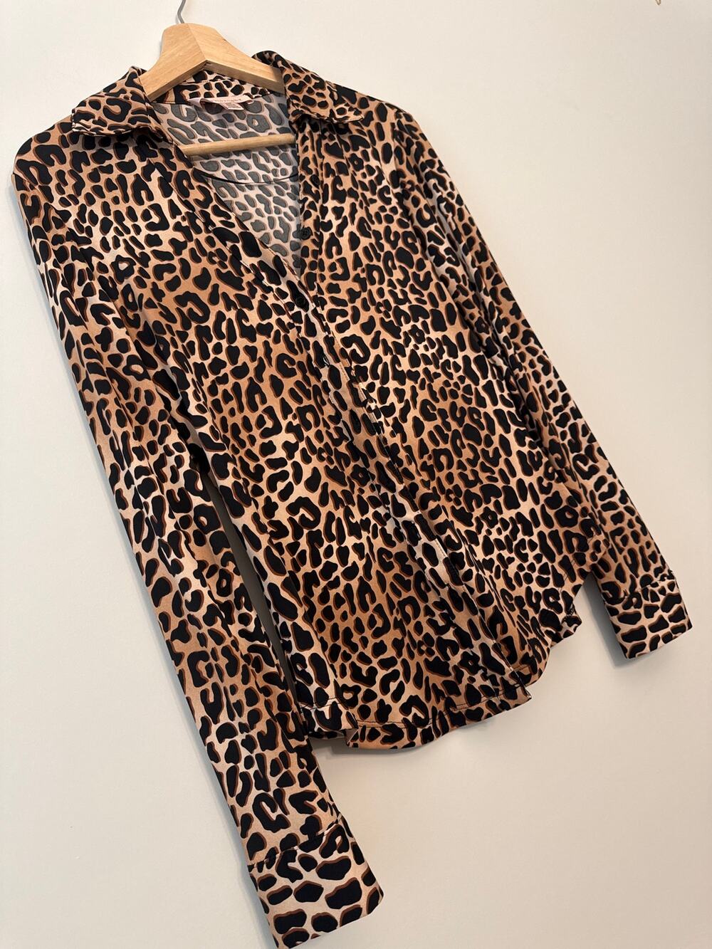 Philosophy Leopard Print Button Up Blouse Size S